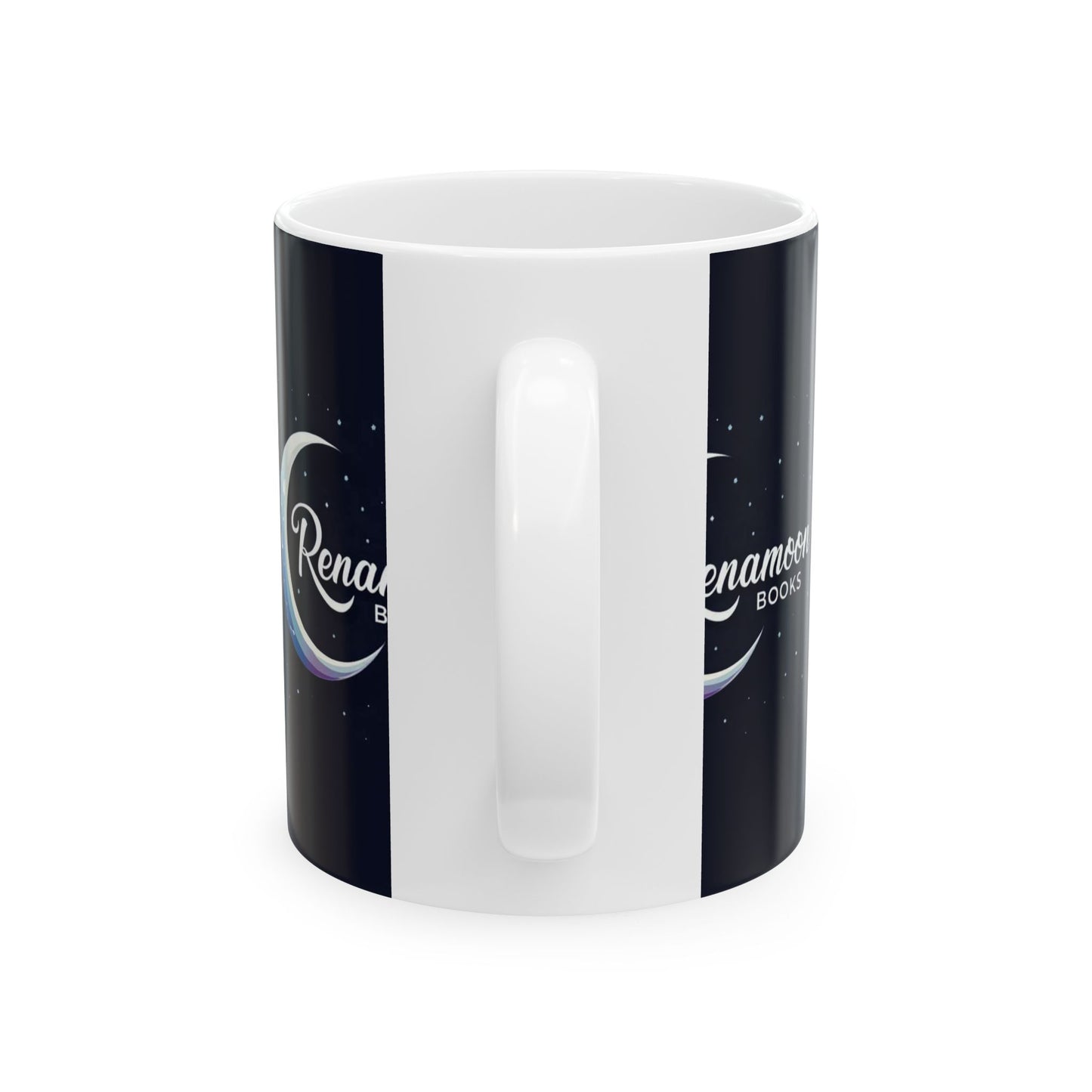 Renamoon Books Crescent Moon Ceramic Mug — Night Sky 11oz & 15oz Coffee Cup