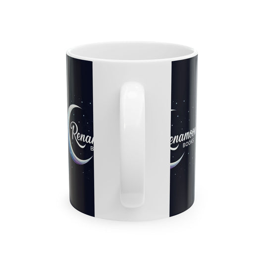 Renamoon Books Crescent Moon Ceramic Mug — Night Sky 11oz & 15oz Coffee Cup